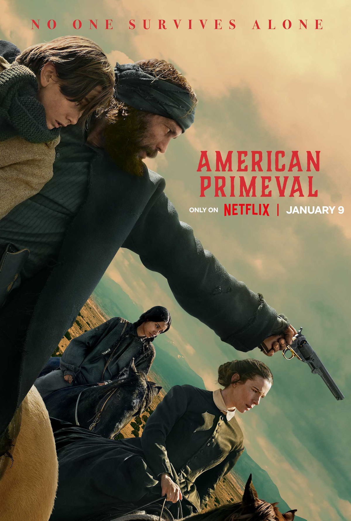 A NA Netflix 'American Primeval' című westernfilmjében Taylor Kitsch és Betty Gilpin a túlélésért harcol