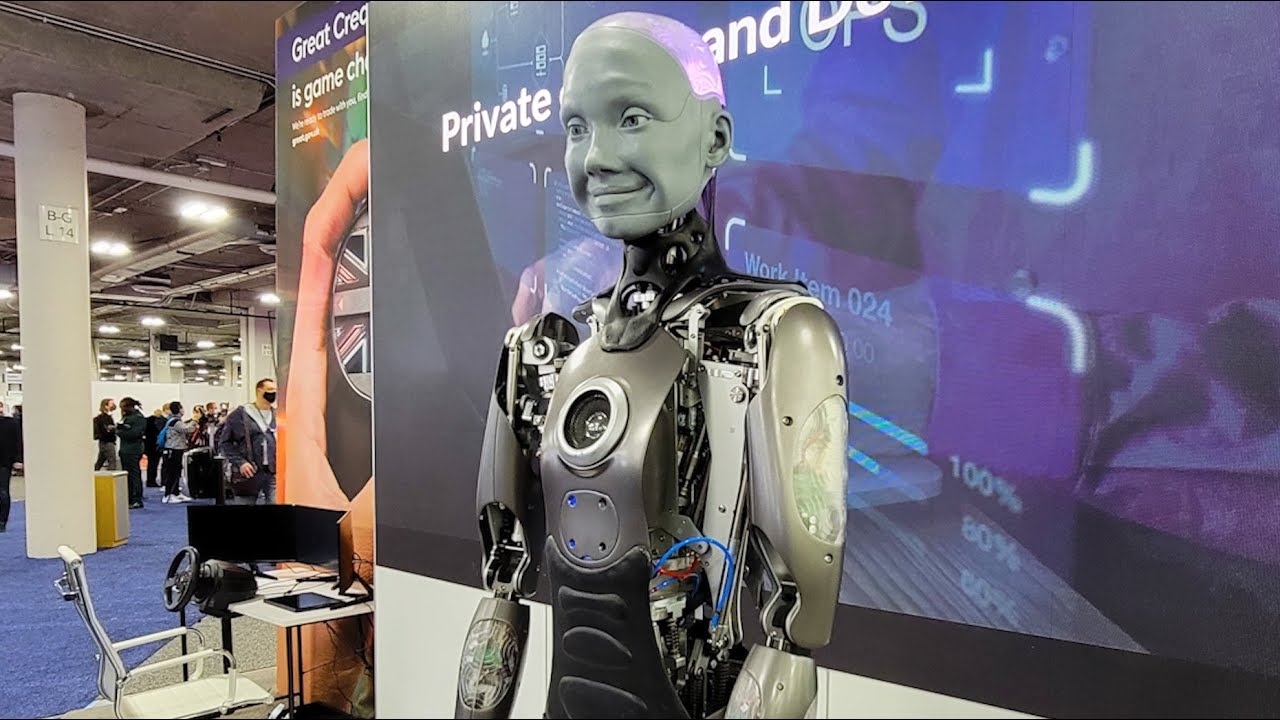 Ameca humanoid robotot az ELSŐ nyilvános bemutatója